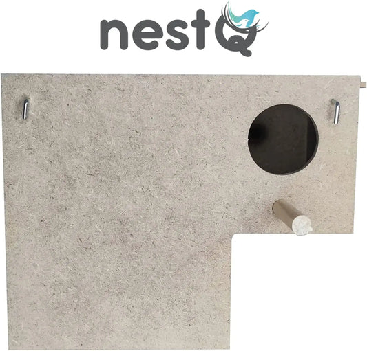 Wood nest for Exoticos nestQ diamonds Gould 20 cm (length) x 13 cm x 13 cm (base) x 16 (height) with Material peeling and goat hair filler holder, mandarins, bib Tricolor isabelite Japan