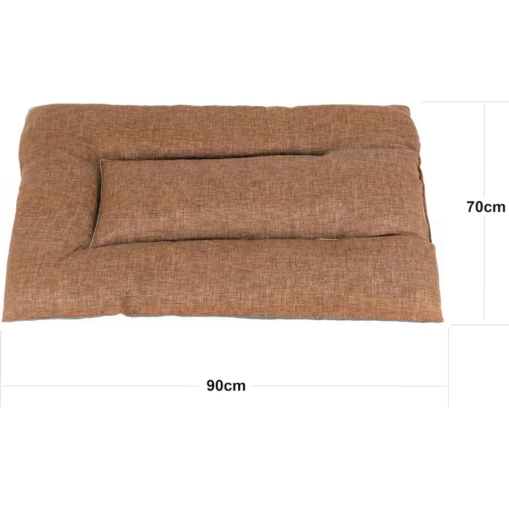 Cama para Perros COSHANO – Para Perros Grandes, Medianos y Pequeños (Poliéster, Marrón, 90x70x10 cm)
