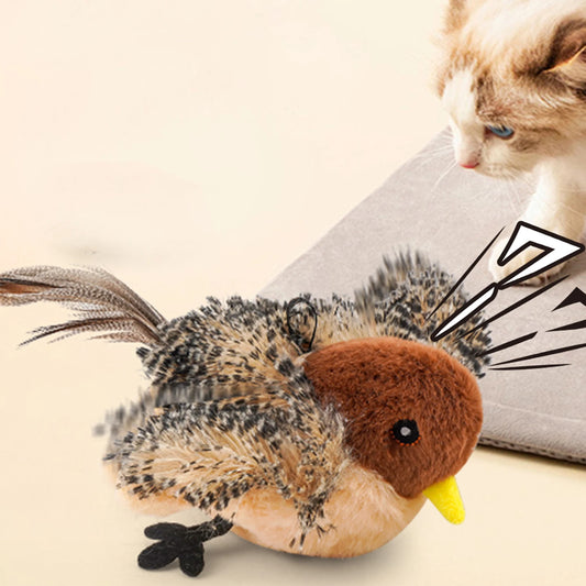 Juguete de pájaro cantor simulado con control remoto, juguete de peluche para gato, juguete interactivo con plumas para gato y pájaro, Melodys Chaser para gatitos.