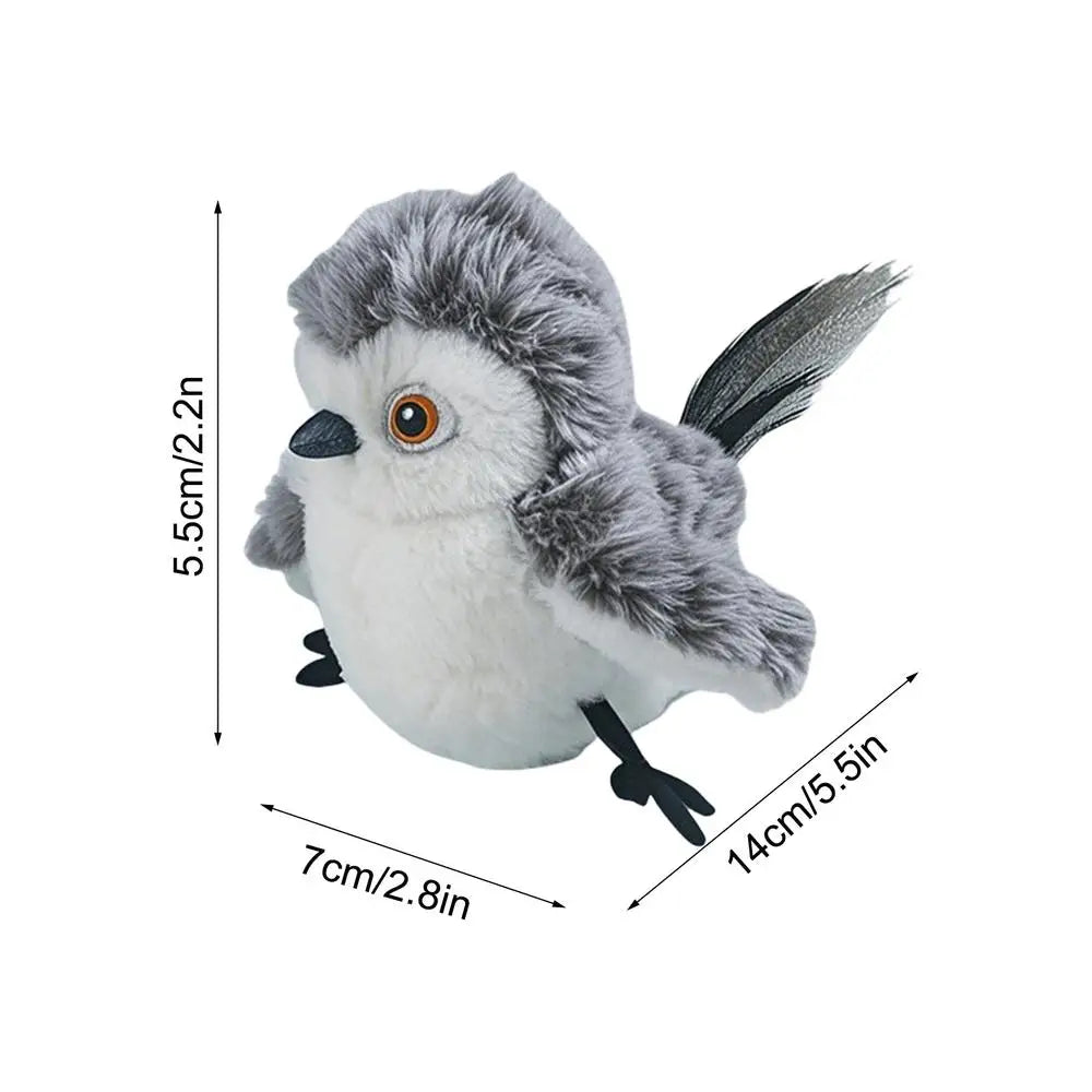 Pájaro volador con plumas de hierba gatera, realista, interactivo, suave y acogedor, para todas las razas.