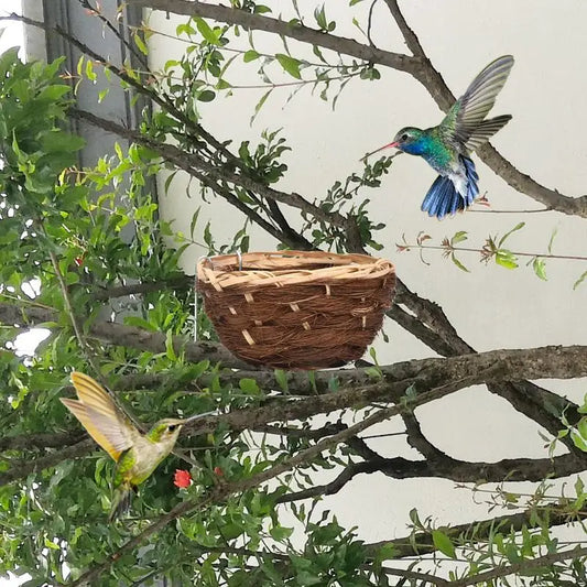 Hand Woven Bird Nest for Outdoors Hummingbird House Hanging Bird House Bird Cage Resting Place Wall-Mounted Outdoor Birdhouse