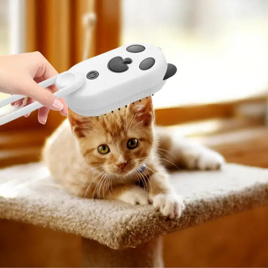 Cepillo de vapor peines para gatos con spray de vapor, suministros para mascotas, herramienta de aseo con luz azul, alimentado por USB para el pelo de las mascotas