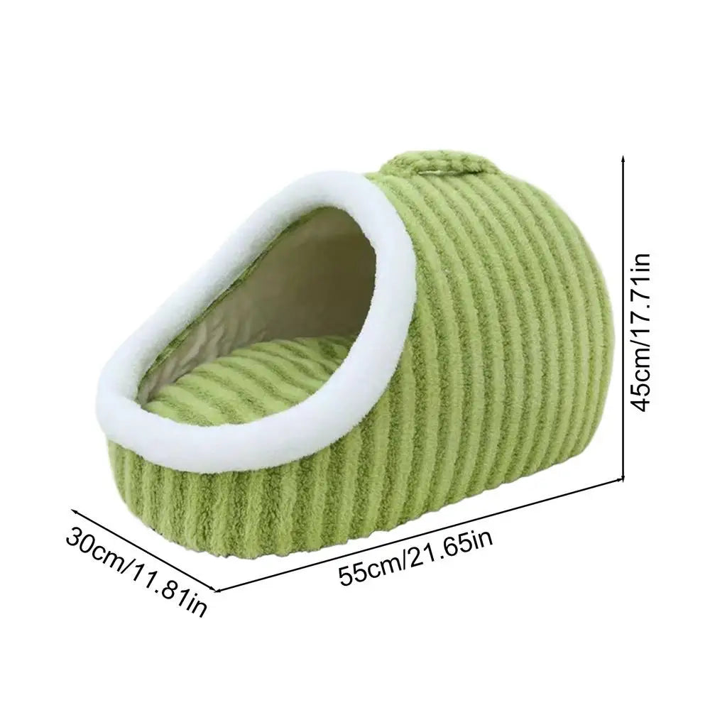 Cueva para gatos de interior, cama cueva para gatos medianos y grandes, cómoda pantufla para mascotas de interior, acogedora cama escondida para mascotas, linda cama cubierta para gatos con