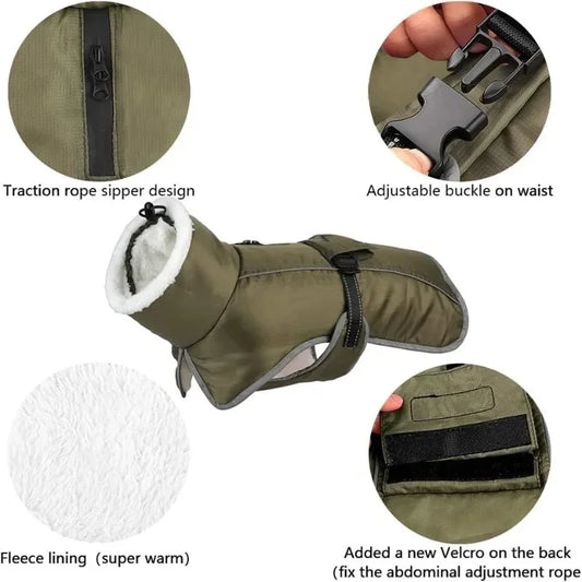 Ropa de otoño e invierno para mascotas, abrigo grueso, cálido, impermeable, resistente al frío, de algodón, ropa para mascotas, ropa para perros