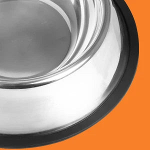 2 PCS Stainless Steel Dog Bowl, Anti-Slip Dog Bowl, Stainless Steel Pet Bowl with Non-Slip Rubber Base for Medium/Large Dogs 25.5 CM