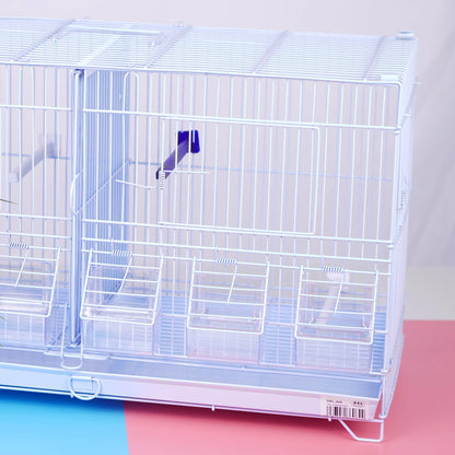 SMELL & SMILE Jaula de metal para aves grandes, medianas y pequeñas con separador central removible, bandeja extraíble, perchas y comederos incluidos. Disponible en 1, 2 o 3 niveles. Color blanco.