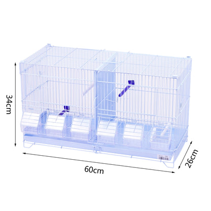 SMELL & SMILE Jaula de metal para aves grandes, medianas y pequeñas con separador central removible, bandeja extraíble, perchas y comederos incluidos. Disponible en 1, 2 o 3 niveles. Color blanco.