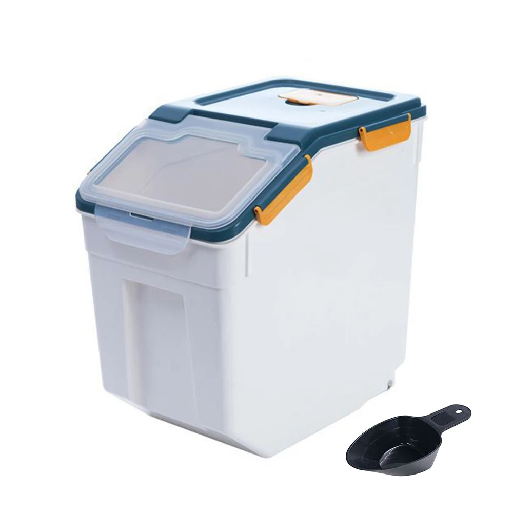 Contenedor de almacenamiento de comida para perros y gatos Smell & Smile, caja sellada con tapa, resistente a la humedad, para granos, 3 colores
