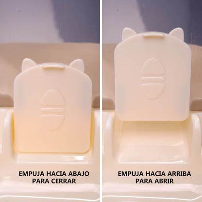 SMELL & SMILE Automatic Pet Cat Dog Food Dispenser 1.8L Leakproof Cat Food Dispenser Detachable Automatic Pet Feeder 22x15x21cm