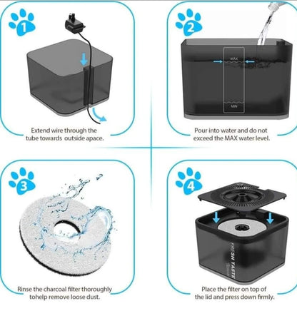 Fuente de agua Dadypet para mascotas sabor fresco 2,5 gato L Fuente para mascotas