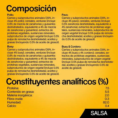Comida húmeda para perros Pedigree sabores mixtos en salsa, paquete múltiple (paquete de 4 x 12 bolsas x 100 g) + regalo Dentastix para perros pequeños