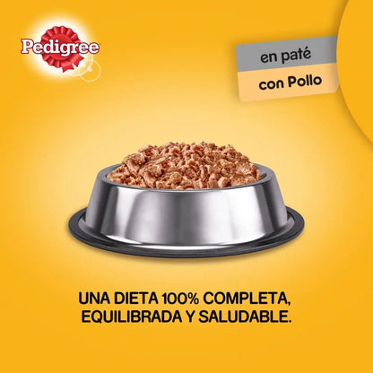 Comida húmeda para perros Pedigree sabor Pollo Paté (Pack de 12 latas x 800g)