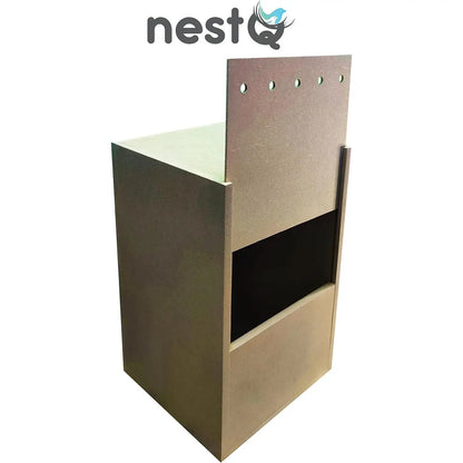 NestQ nest for nymphs 30 cm x 21,5 cm x 20,5 cm-wooden breeding house with chip-nest size S nymphs, Carolines, cockatoos, pyrrhuras-wooden house for birds-Vertical wooden nest