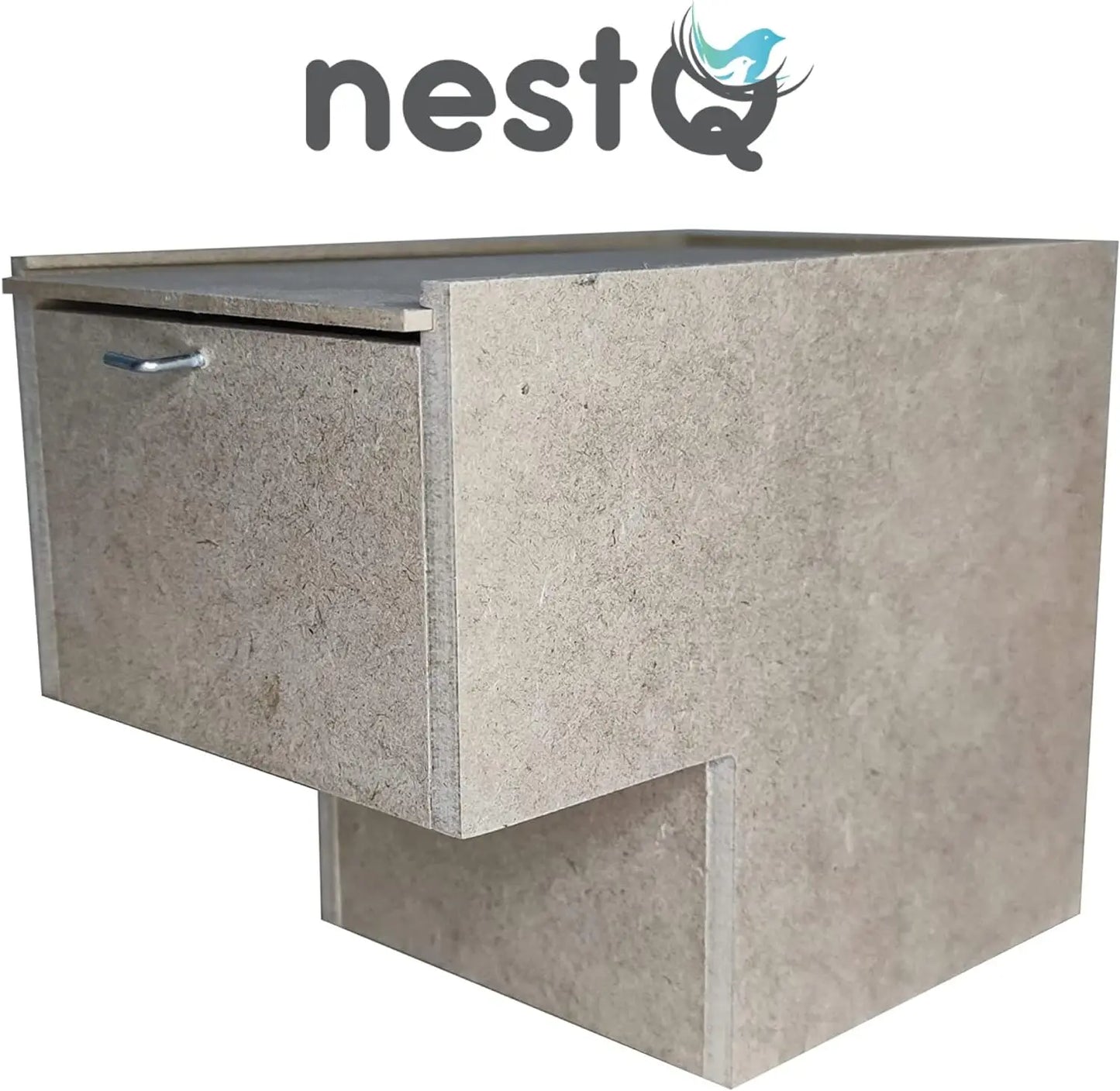 Wood nest for Exoticos nestQ diamonds Gould 20 cm (length) x 13 cm x 13 cm (base) x 16 (height) with Material peeling and goat hair filler holder, mandarins, bib Tricolor isabelite Japan