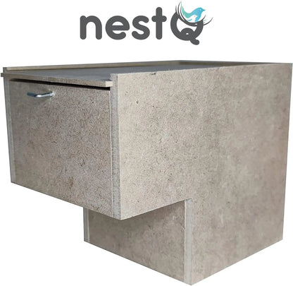 Wood nest for Exoticos nestQ diamonds Gould 20 cm (length) x 13 cm x 13 cm (base) x 16 (height) with Material peeling and goat hair filler holder, mandarins, bib Tricolor isabelite Japan