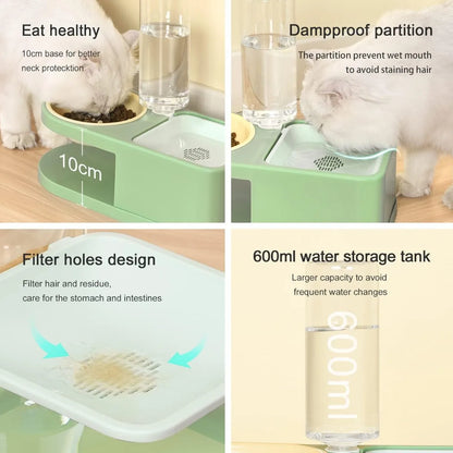 BPS good PET SHOP 2 en 1 comedero y bebedero automático para gatos y perros mascotas dispensador de agua fuentes de alimentación automáticas para animales azul/verde/rosa