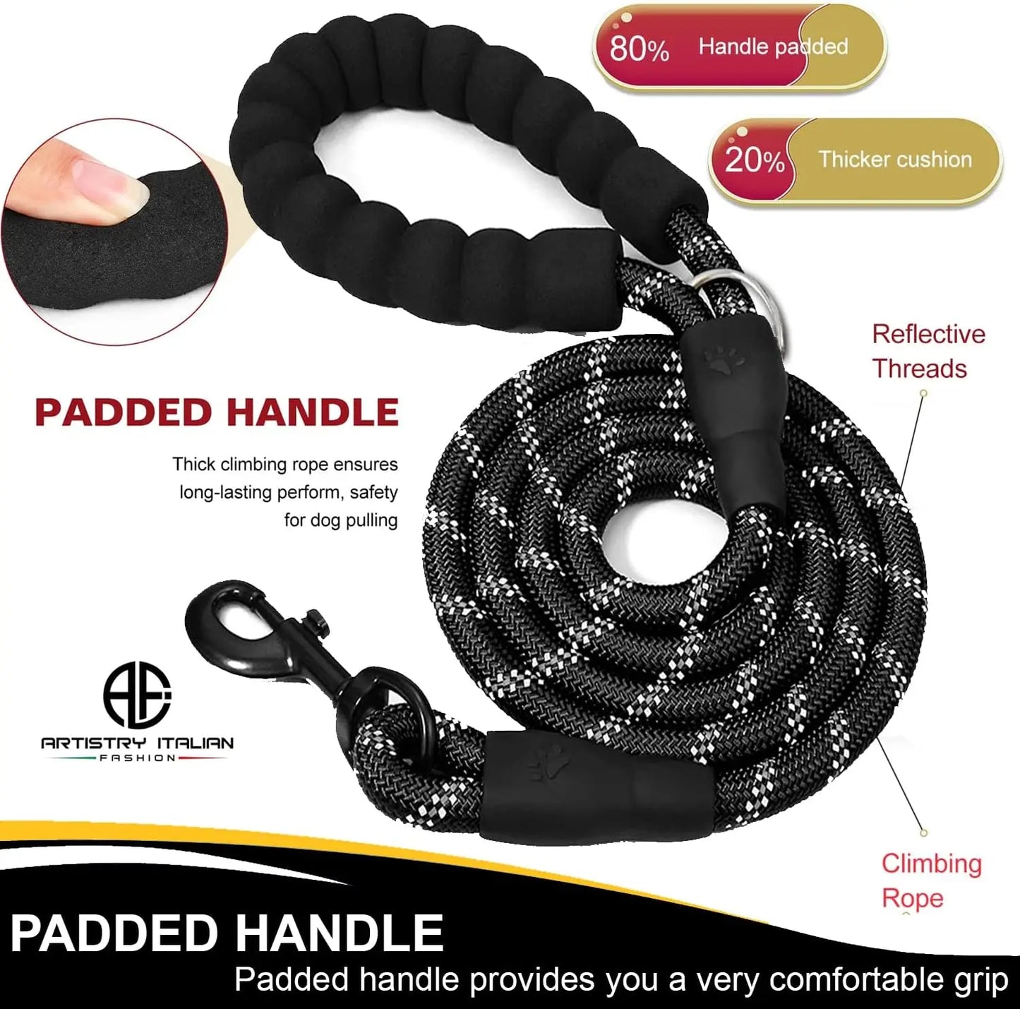 Correa retráctil deportiva para perros de 5 m