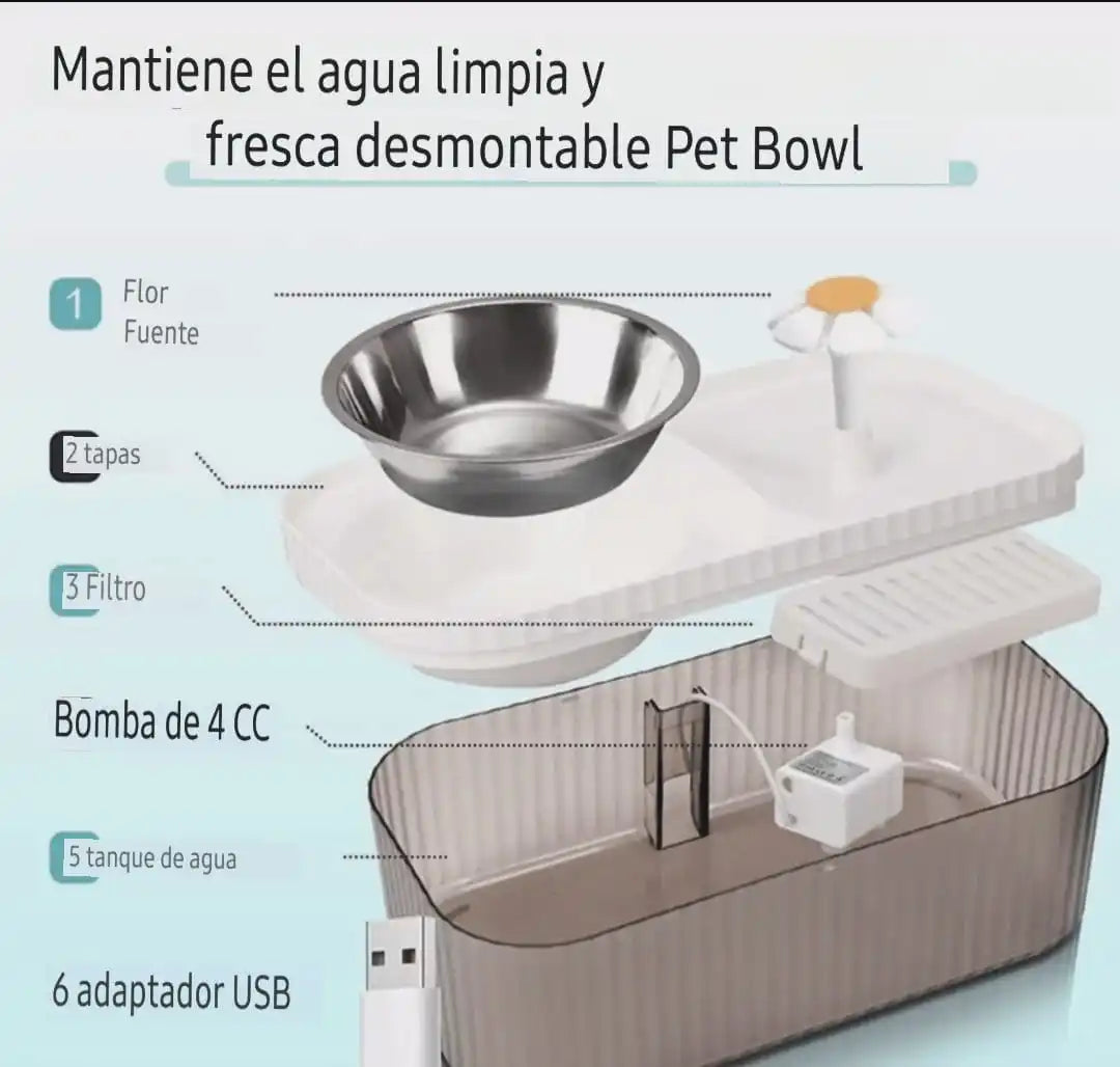 Comedero automático para gatos de 3 l, silencioso y ergonómico.
