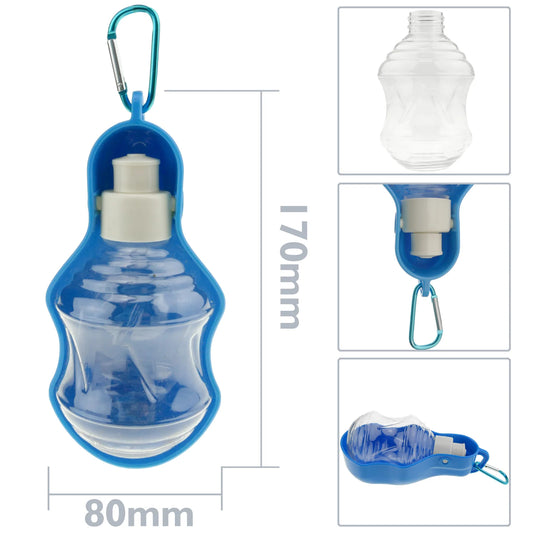 Botella de agua portátil para perros de 250 ml. Bebedero de viaje