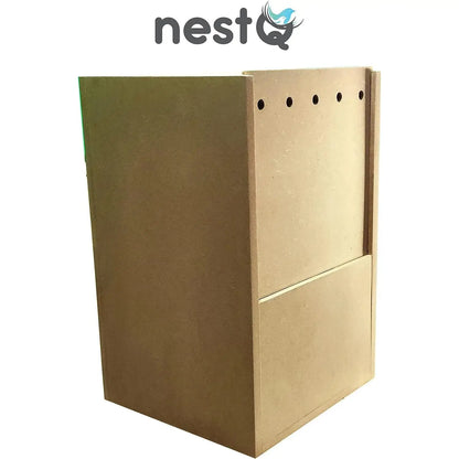 NestQ nest for nymphs 30 cm x 21,5 cm x 20,5 cm-wooden breeding house with chip-nest size S nymphs, Carolines, cockatoos, pyrrhuras-wooden house for birds-Vertical wooden nest