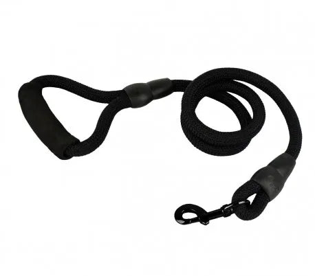 Correa para perro de nailon, tamaño mediano, 120 cm, mosquetón negro