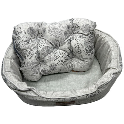 Cama Ovalada Akasa con Cojín Reversible y Extraíble – Antideslizante y Lavable para Perros y Gatos (Varias Tallas)