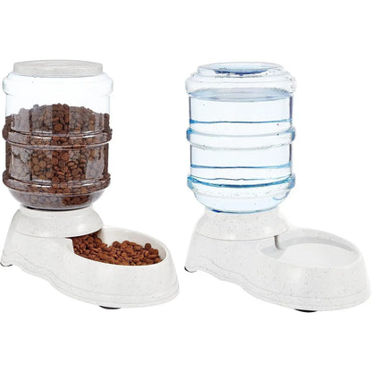 Pylan Dog Cat Feeder for Transport Brown Automatic Feeder Gravity Feeder Small Food Capacity