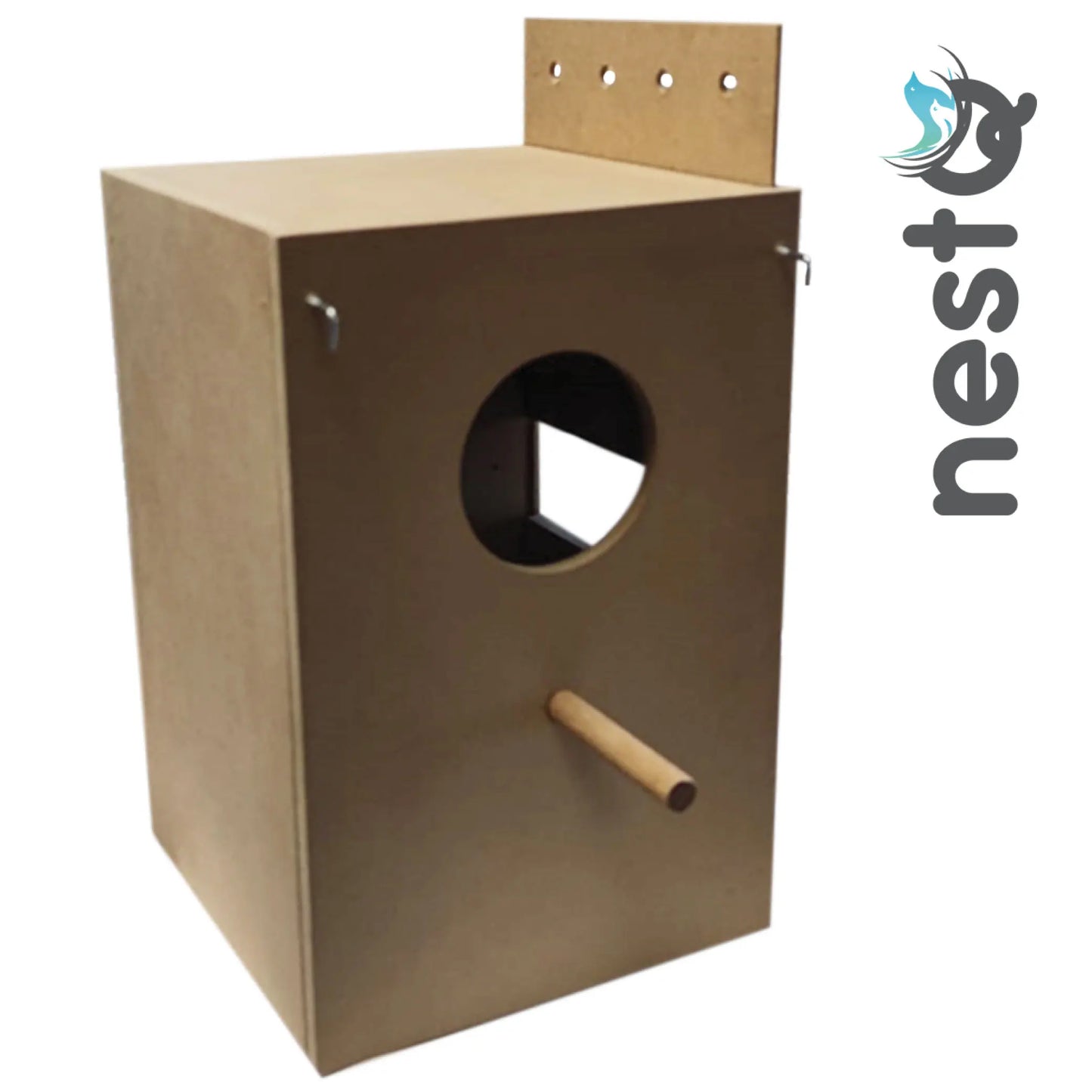 Nestq Nest for Nymphs 30 cm X 20 cm X 20 cm - Wooden Breeding House with Chip - Nest Size S Nymphs, Carolinas, Cockatoos, Pyrrhuras - Wooden House for Birds - Vertical Wooden Nest