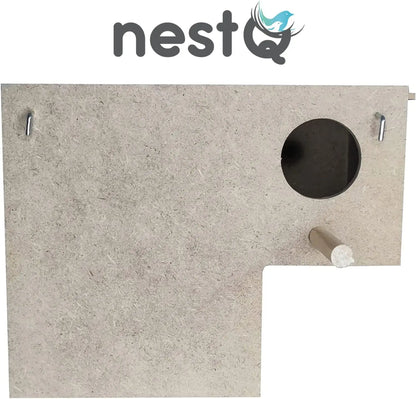 Wood nest for Exoticos nestQ diamonds Gould 20 cm (length) x 13 cm x 13 cm (base) x 16 (height) with Material peeling and goat hair filler holder, mandarins, bib Tricolor isabelite Japan