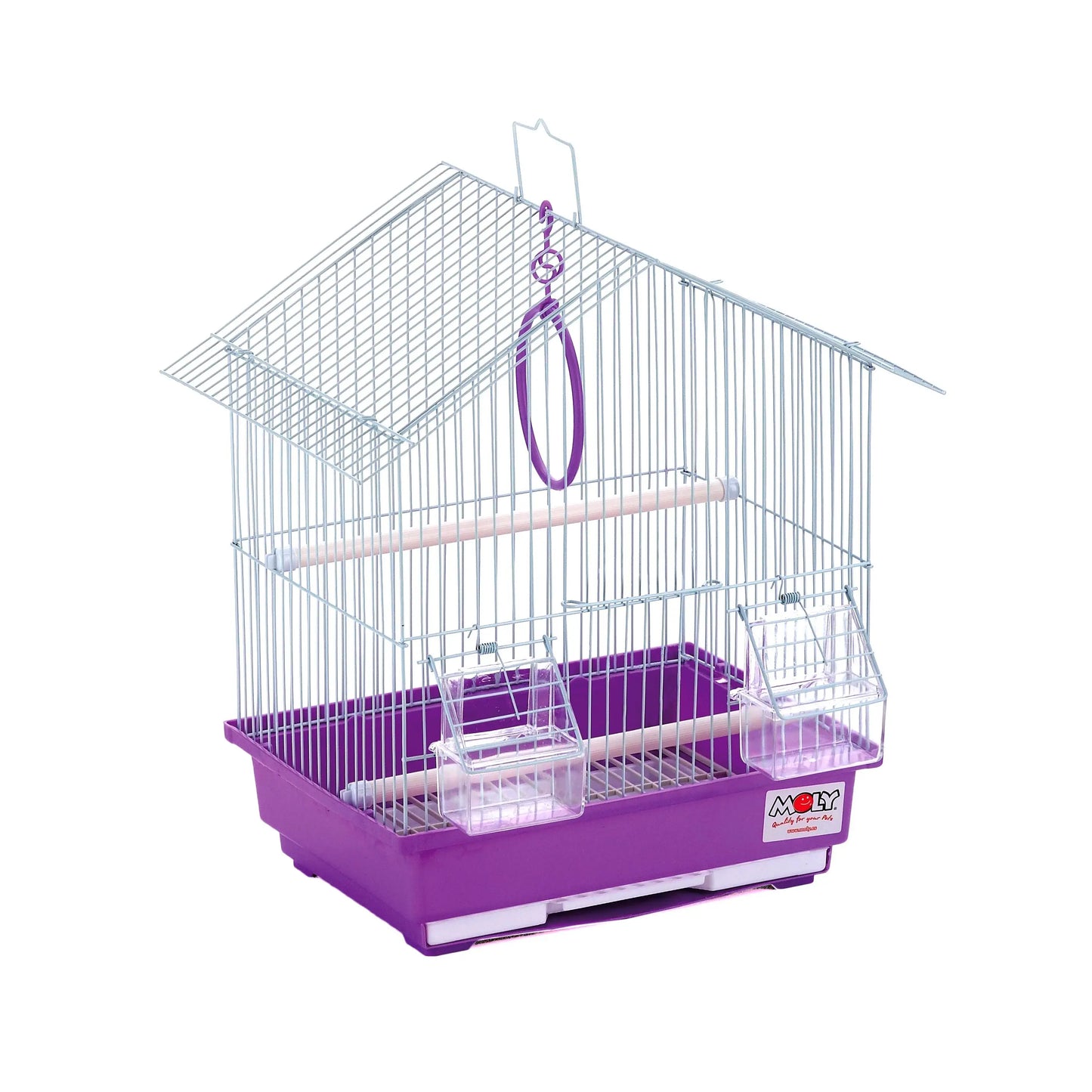 Jaula de aves MOLY desmontable con bandeja exterior y bandeja extraíble – Medidas: 30x23x39 cm