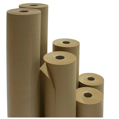 Bobina de Papel Kraft Marrón Dronpaper 70-80 cm de Ancho y 100 m de Largo