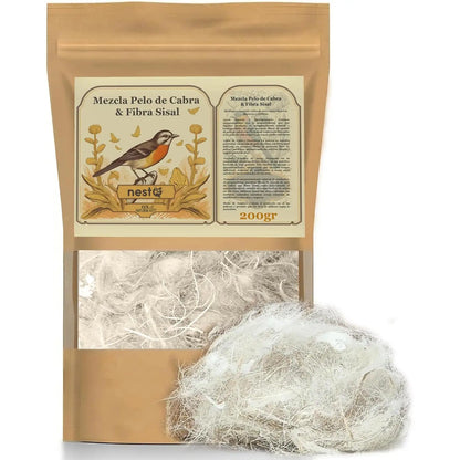 NestQ Blends Sisal Fiber with Natural Goat Hair 200 Grams for Canary Bird Nest Exotic Jilgueros-Sisal Fiber-Nest Accessories