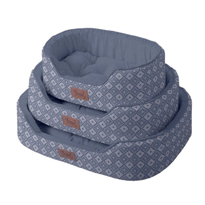 Cama Ovalada Akasa con Cojín Reversible y Extraíble – Antideslizante y Lavable para Perros y Gatos (Varias Tallas)