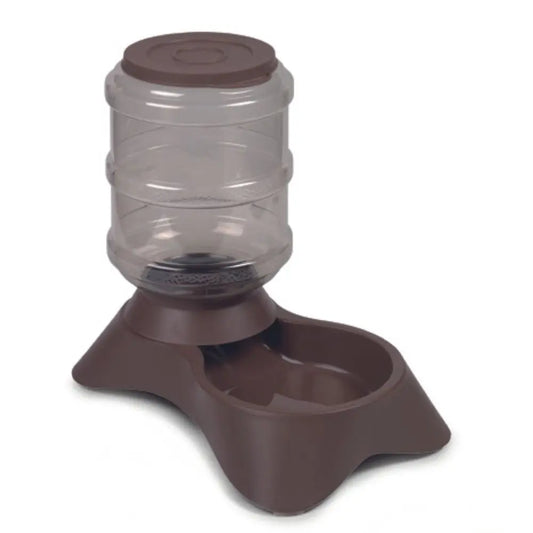 Pylan Dog Cat Feeder for Transport Brown Automatic Feeder Gravity Feeder Small Food Capacity