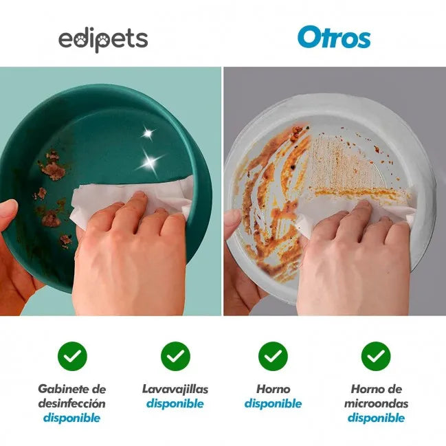 Comedero para perros Edipets con base de bambú simple de cerámica para gatos