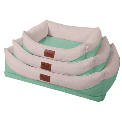 Cama para Perros y Gatos con Base Acolchada – Fibra Hueca y Espuma, Diseño Elegante en Colores Pastel de Primavera