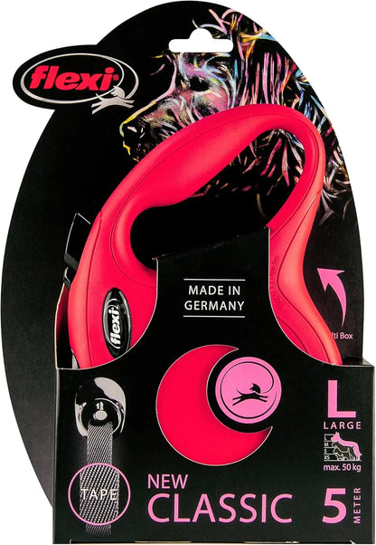 Flexi New Classic M strap 5M red ribbon-for dogs up to 25 Kg