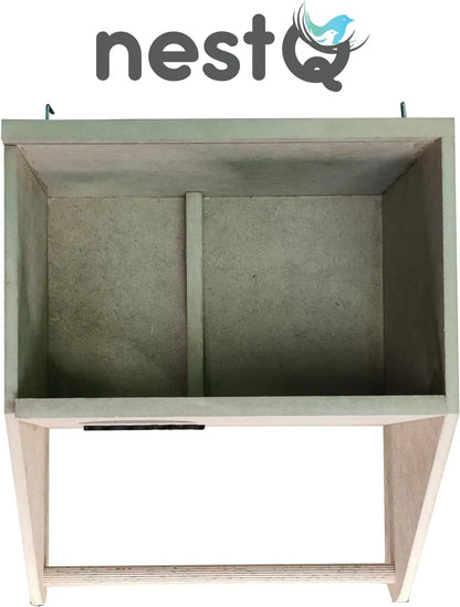 Nido de Madera NestQ para Agapornis y Periquitos Grandes – Con Anillas 2024 y Chip para Cama