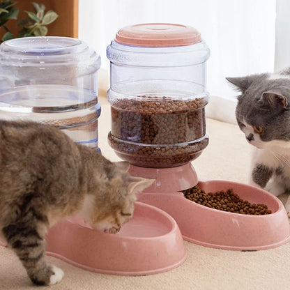 Bebedero y comedero para gatos y perros, 32 x 17 x 21 cm, 3,5 l, dispensador de agua y comida para mascotas, 4 colores aleatorios.