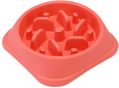 Comederos para gatos, comedero lento, cuenco rompecabezas para perros, no tóxico, juguetes rompecabezas para perros, color rosa-C