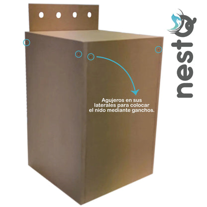 Nestq Nest for Nymphs 30 cm X 20 cm X 20 cm - Wooden Breeding House with Chip - Nest Size S Nymphs, Carolinas, Cockatoos, Pyrrhuras - Wooden House for Birds - Vertical Wooden Nest