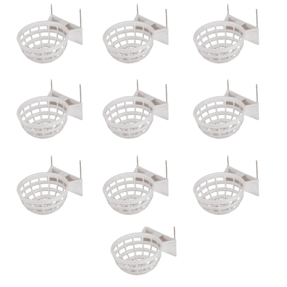PEDROS 10 NIDES OF PLASTIC FOR CANARIES. Inner Nest Containing Wire Hooks for Greater and Correct Clamp