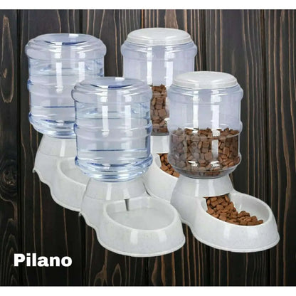 Pylan Dog Cat Feeder for Transport Brown Automatic Feeder Gravity Feeder Small Food Capacity