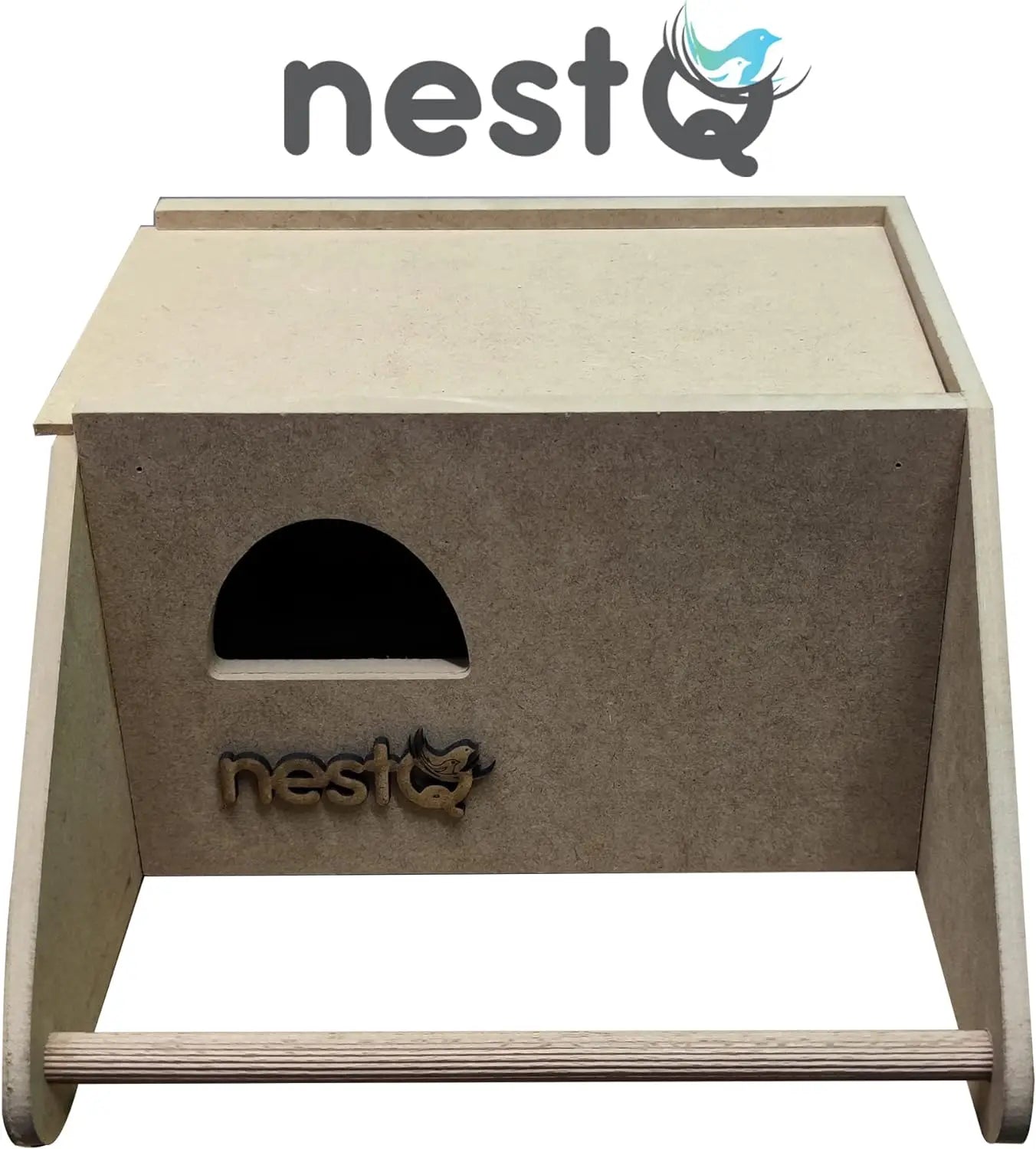 Nido de Madera NestQ para Agapornis y Periquitos Grandes – Con Anillas 2024 y Chip para Cama