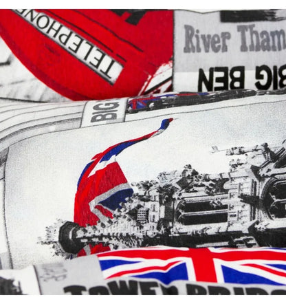 Cama COSHANO para Perros y Gatos con Cojín Grueso y Acolchado – Estampado Inglaterra (60x60x10 cm)