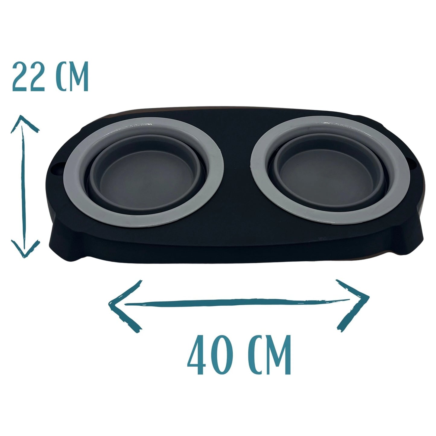 Comedero elevado para mascotas Attic PETS con bebedero antisalpicaduras. Comedero extraíble antivoracidad.