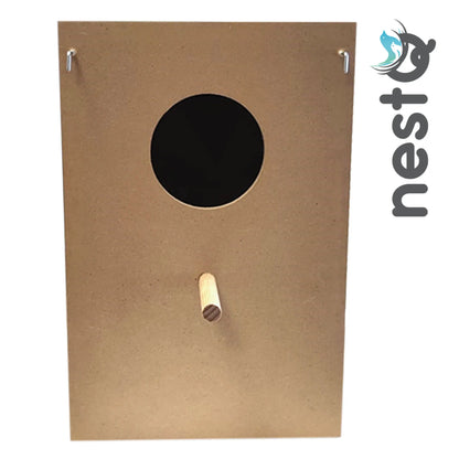 Nestq Nest for Nymphs 30 cm X 20 cm X 20 cm - Wooden Breeding House with Chip - Nest Size S Nymphs, Carolinas, Cockatoos, Pyrrhuras - Wooden House for Birds - Vertical Wooden Nest