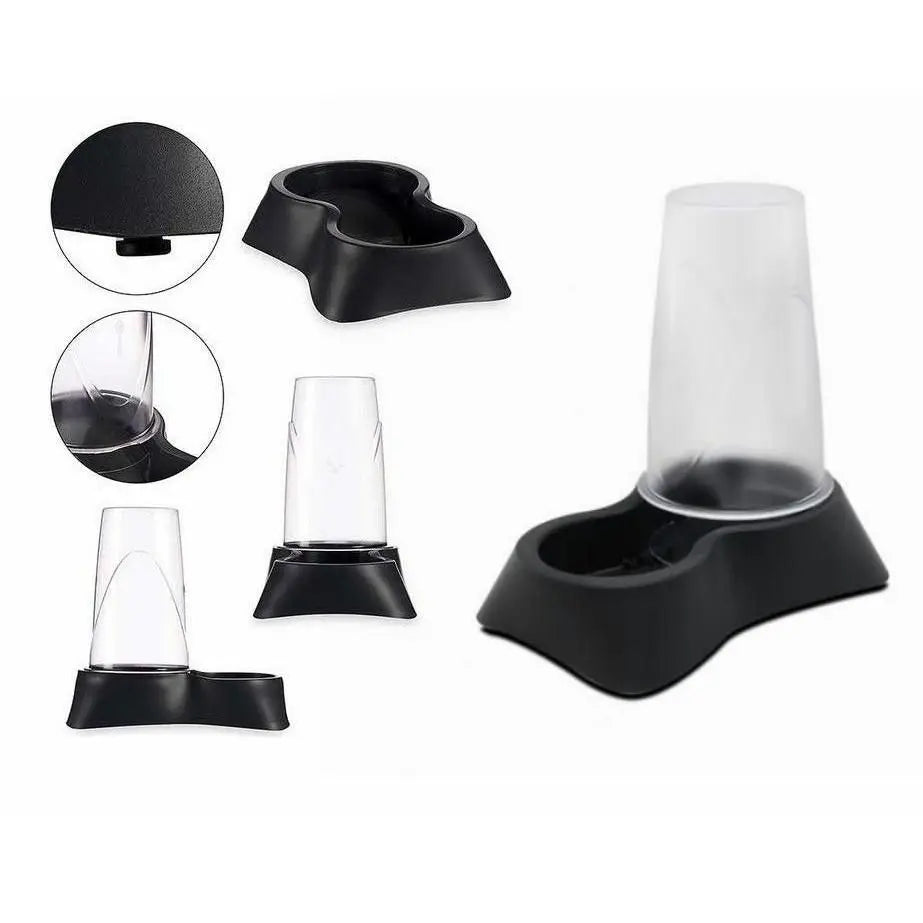 Cottecota-dispensador de comida para mascotas Stella gris 0.65L 1.5L comedero para mascotas dispensador de agua potable de plástico perro mascota gato fuente de agua depósito de plástico transparente