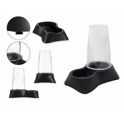 Cottecota-dispensador de comida para mascotas Stella gris 0.65L 1.5L comedero para mascotas dispensador de agua potable de plástico perro mascota gato fuente de agua depósito de plástico transparente