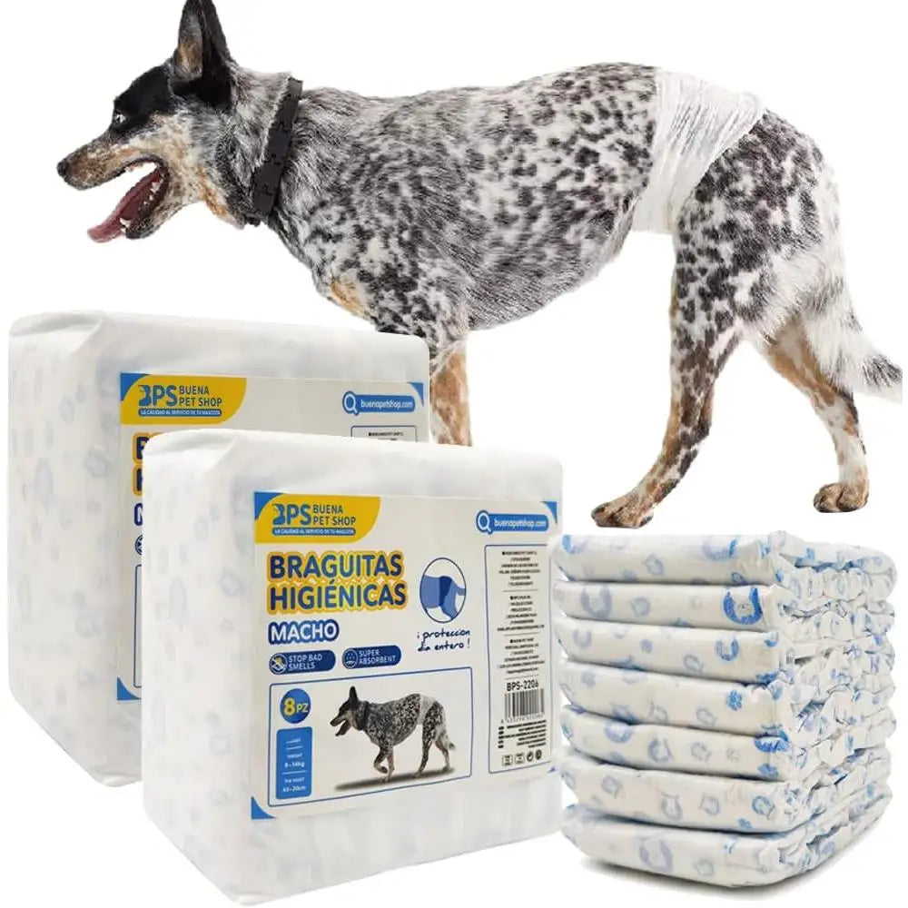 Bps Good Pet Shop - Pañales desechables para perros, 16 unidades, superabsorbentes, para entrenamiento masculino, 4 tallas (SML-XL)